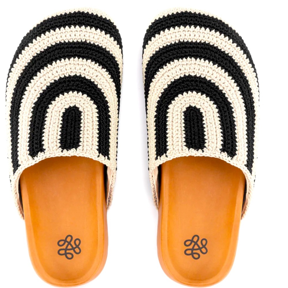 COPY - Sak Bolina Crochet Black and White Striped Clogs size Women's 10 New in …